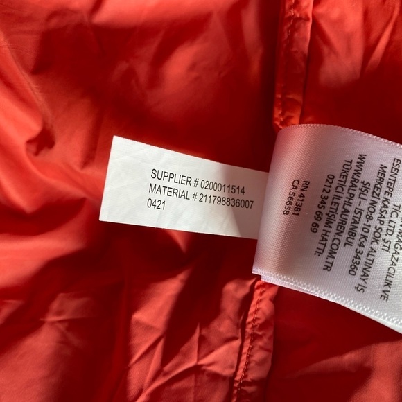 Polo Ralph Lauren Red Quilted Barn Jacket Coat Button Collar Womens Size Medium - Picture 11 of 11